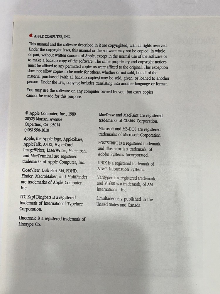 Macintosh System Software User’s Guide 1989 Version 6.0.4 Apple Vintage