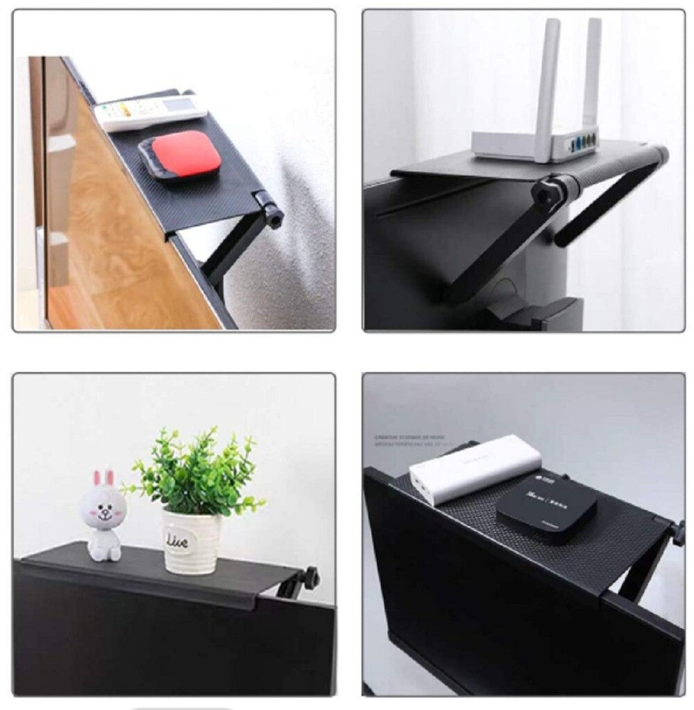 TV Computer Screen Caddy Screen Top Shelf Desktop Adjustable Storage Rack Holder