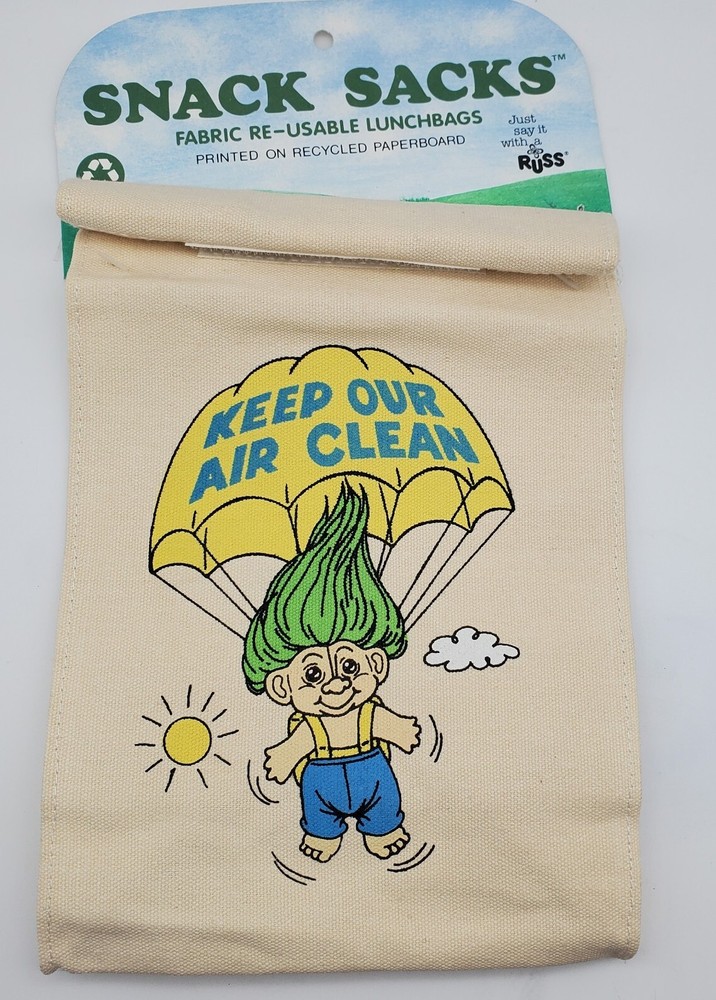 Vintage Russ Trolls Fabric Lunch bag snack sacks