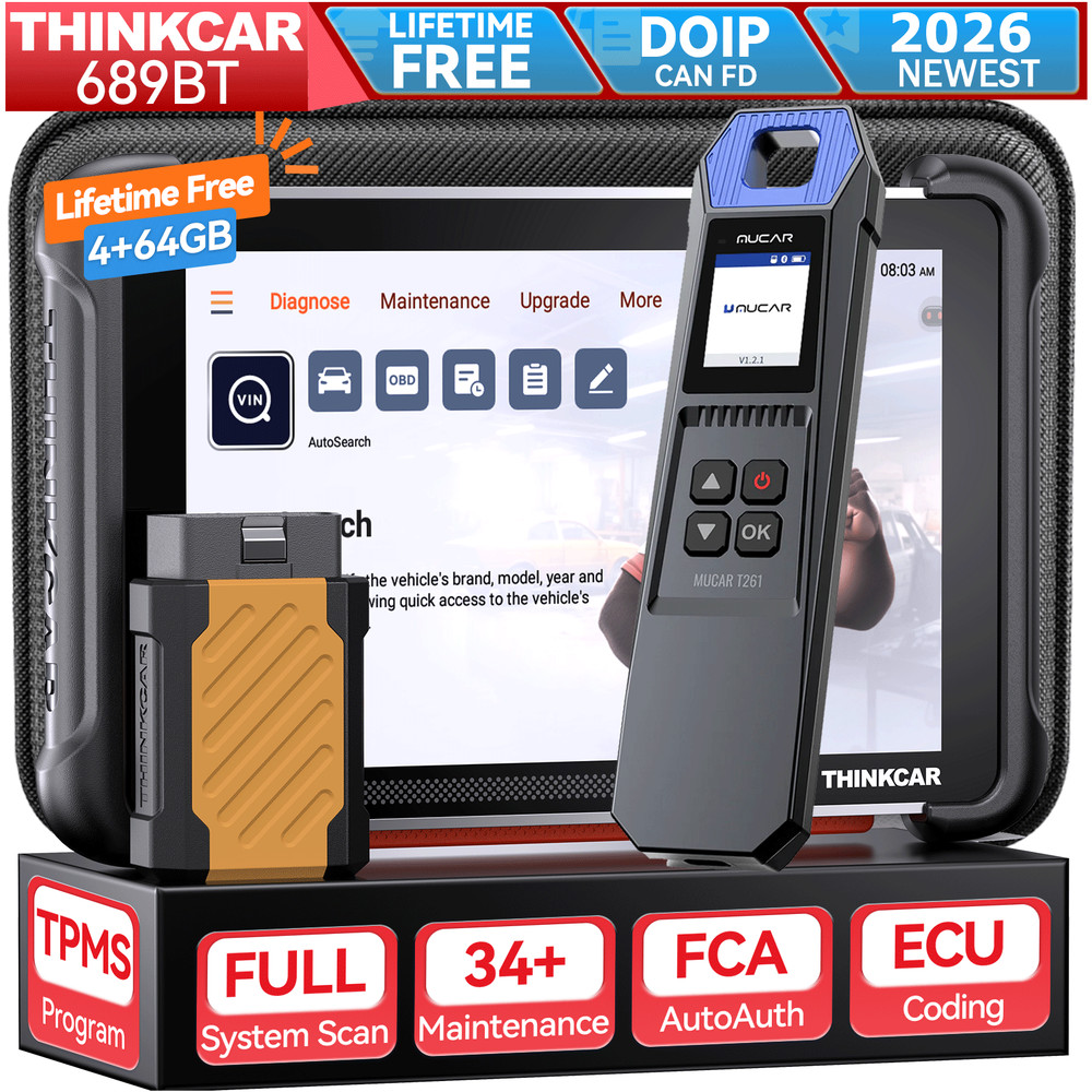 ThinkScan 689BT TPMS Programming Tool Car Diagnostic OBD2 Scanner CANFD/DOIP/FCA