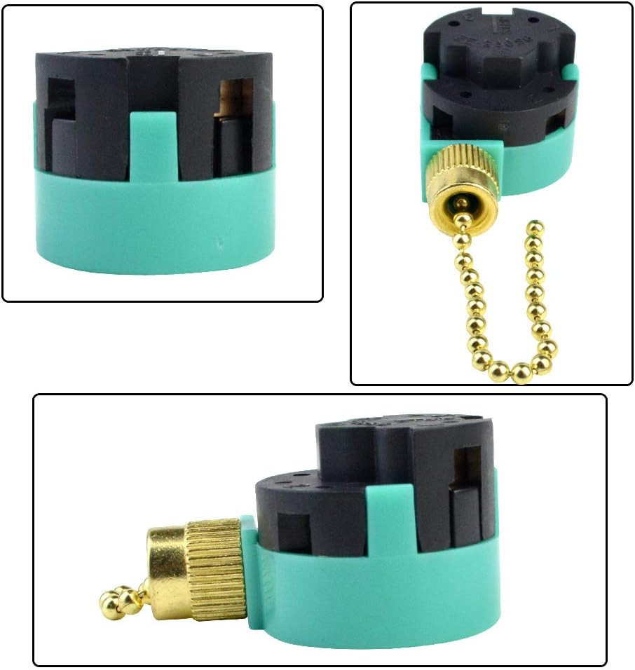 3 Pack Ceiling Fan Switch 3 Speed 4 Wire Zing Ear ZE-268S6 Fan Pull Chain Switch