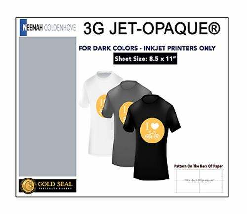 3G Neenah Jet Opaque Heat Transfer Paper 8.5 x 11 -24 Sheets