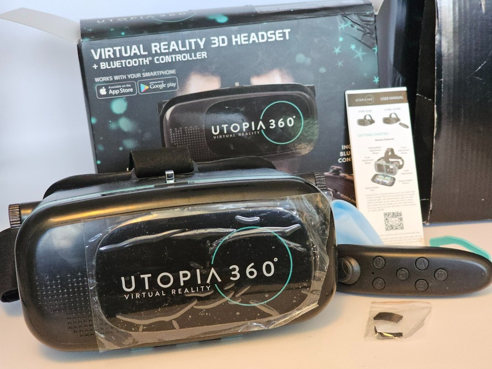 Utopia 360 Virtual Reality 3D Headset + Bluetooth Controller