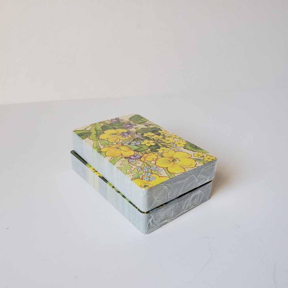 Vintage Hallmark Field Flowers Bridge Double 2 Deck Set Playing Cards With Box