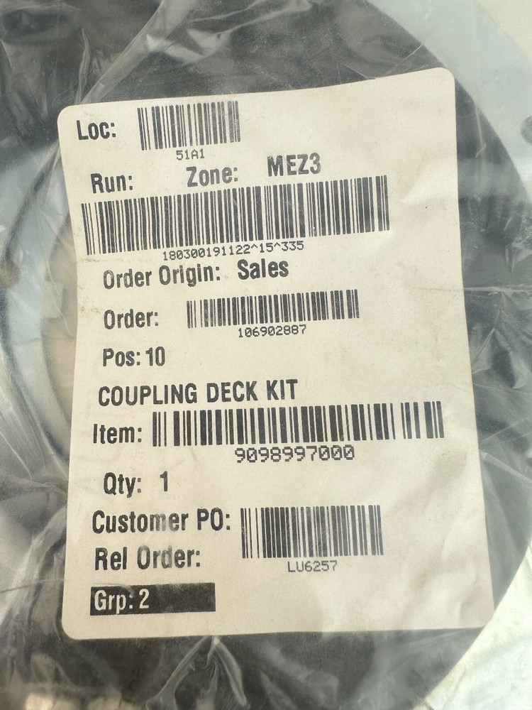 Advance 9098997000 COUPLING DECK KIT *INCOMPLETE?*