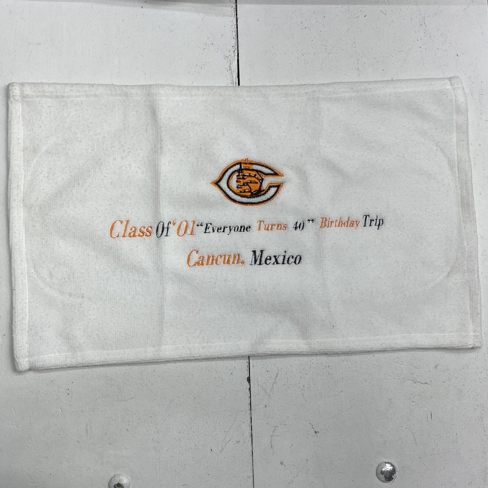 Class Of 01” White Microfiber Towel New Defects