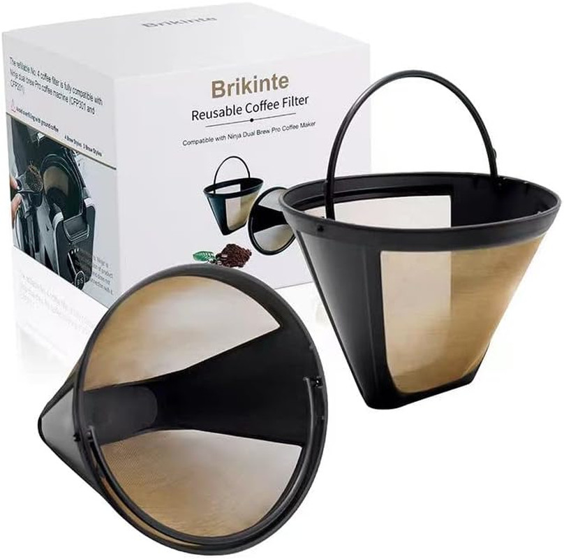 Reusable Coffee Filters for Ninja Dual Brew Coffee Maker, 2 Pack Permanent Coffe