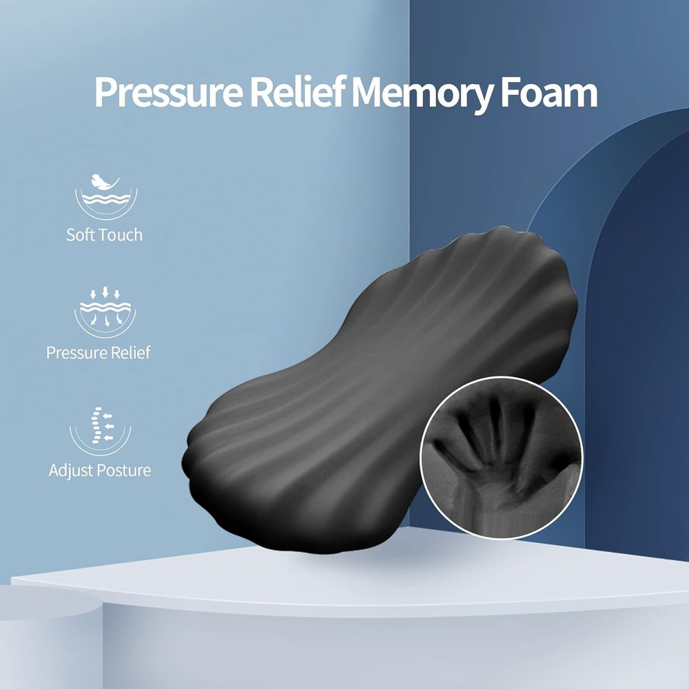 RESTCLOUD Adjustable Lumbar Support Includes a removable pad, Moon Grey