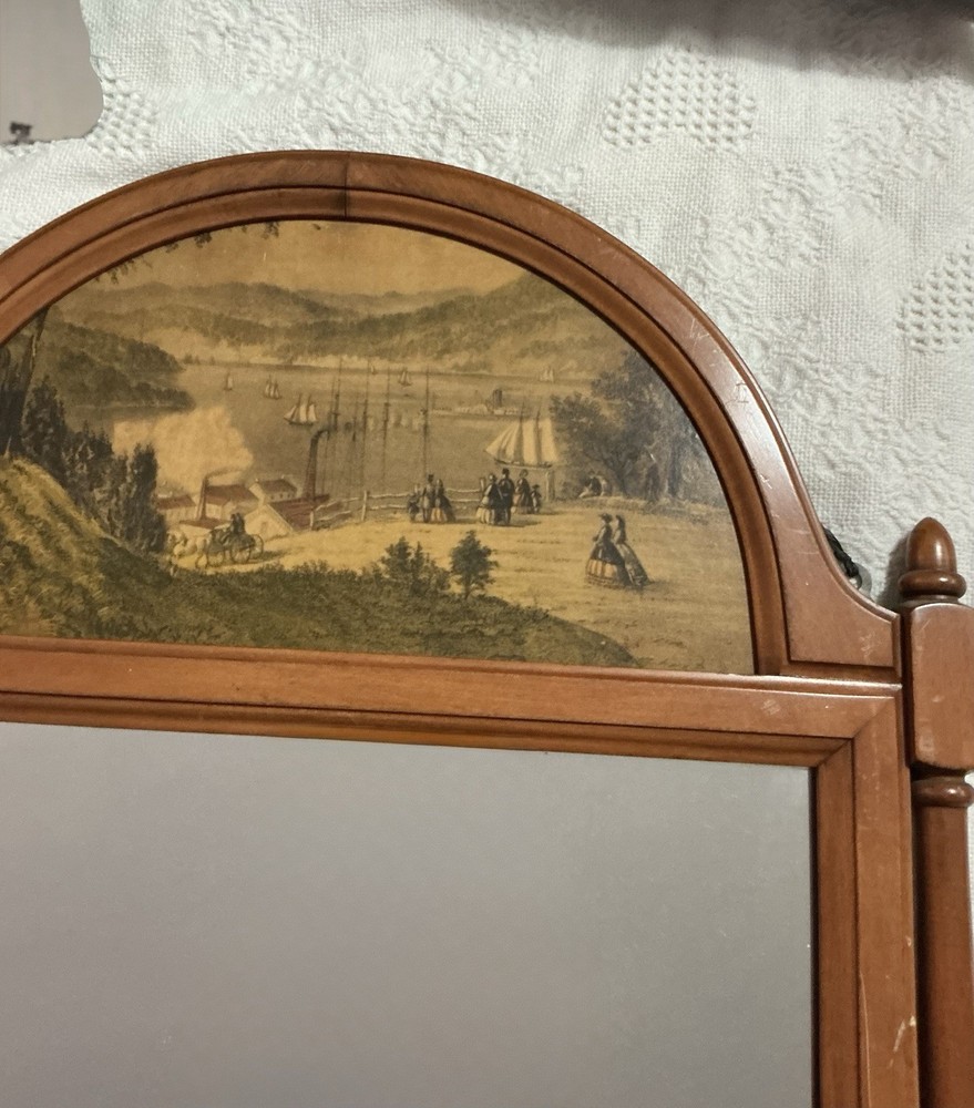 Vintage Maple Wall Mirror Made By Whitney