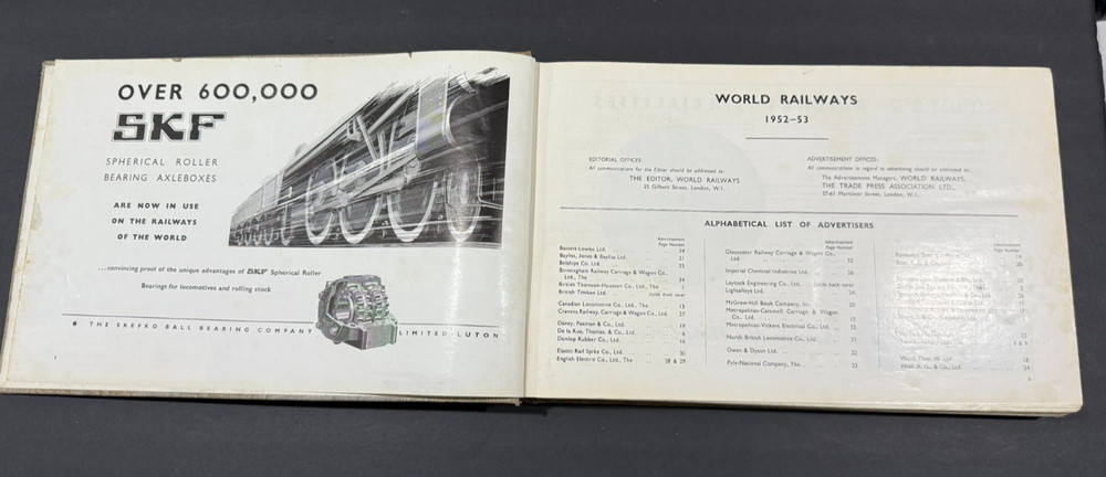 “World Railways 1952” by Rand McNally – Vintage Rail Reference Book