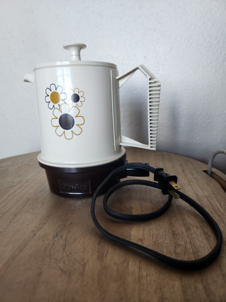 Regal Poly 5-Cup Electric Hot Pot Warmer Server Flower Pattern