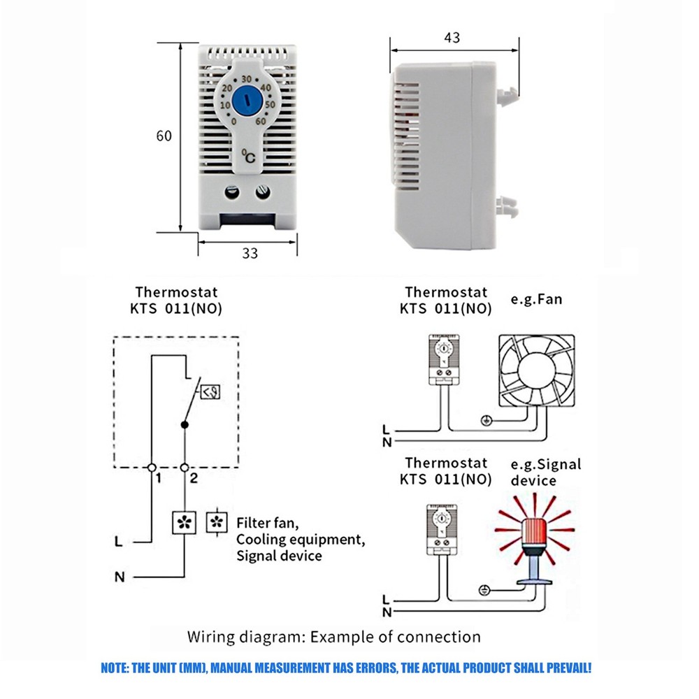 KTS011 NO Normally Open Adjustable Mechanical Temperature Controller6484