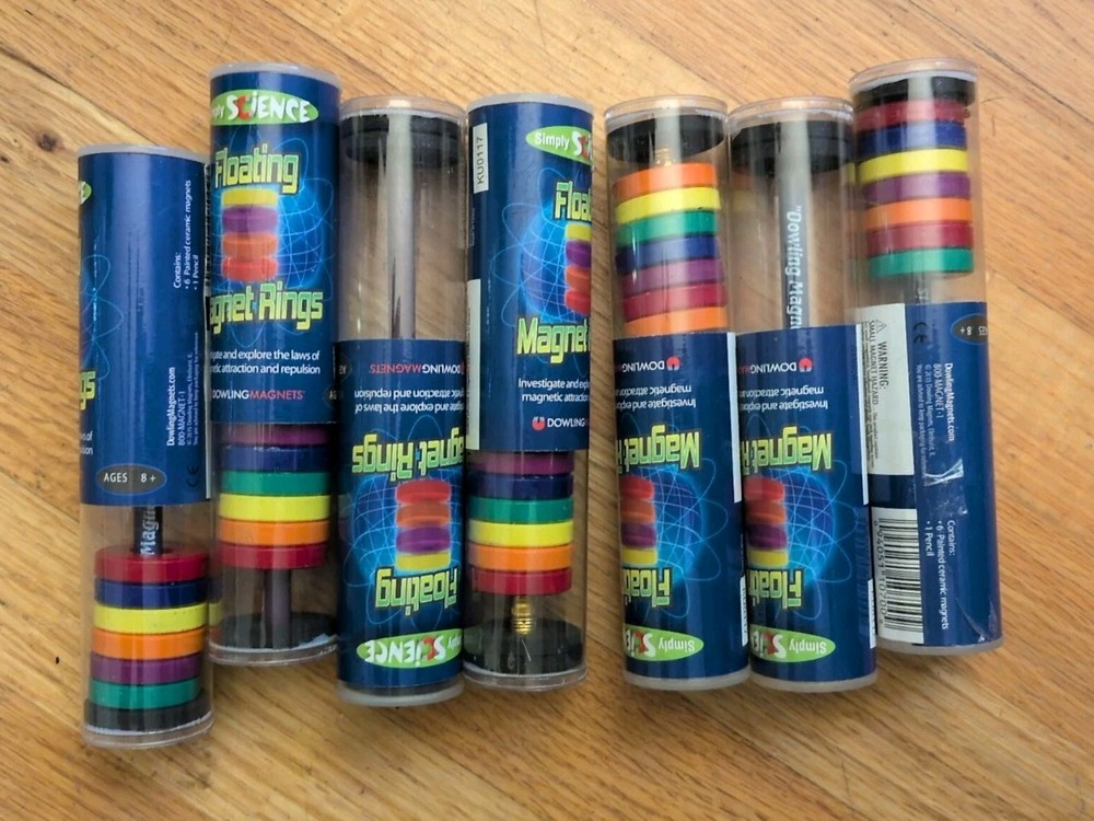 Dowling Mag.  Floating Magnet Rings 7pc Set Magnetic Science Classroom Learning