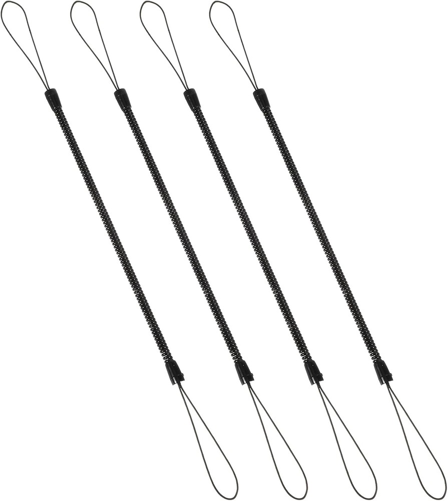 4Pcs Pen Leash, Stylus Tether, Plastic Elastic Tether Lanyard for Black