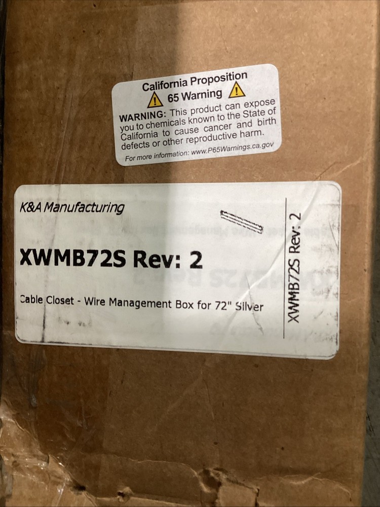 K&A Cable Closet Wire Management Box 72" Silver