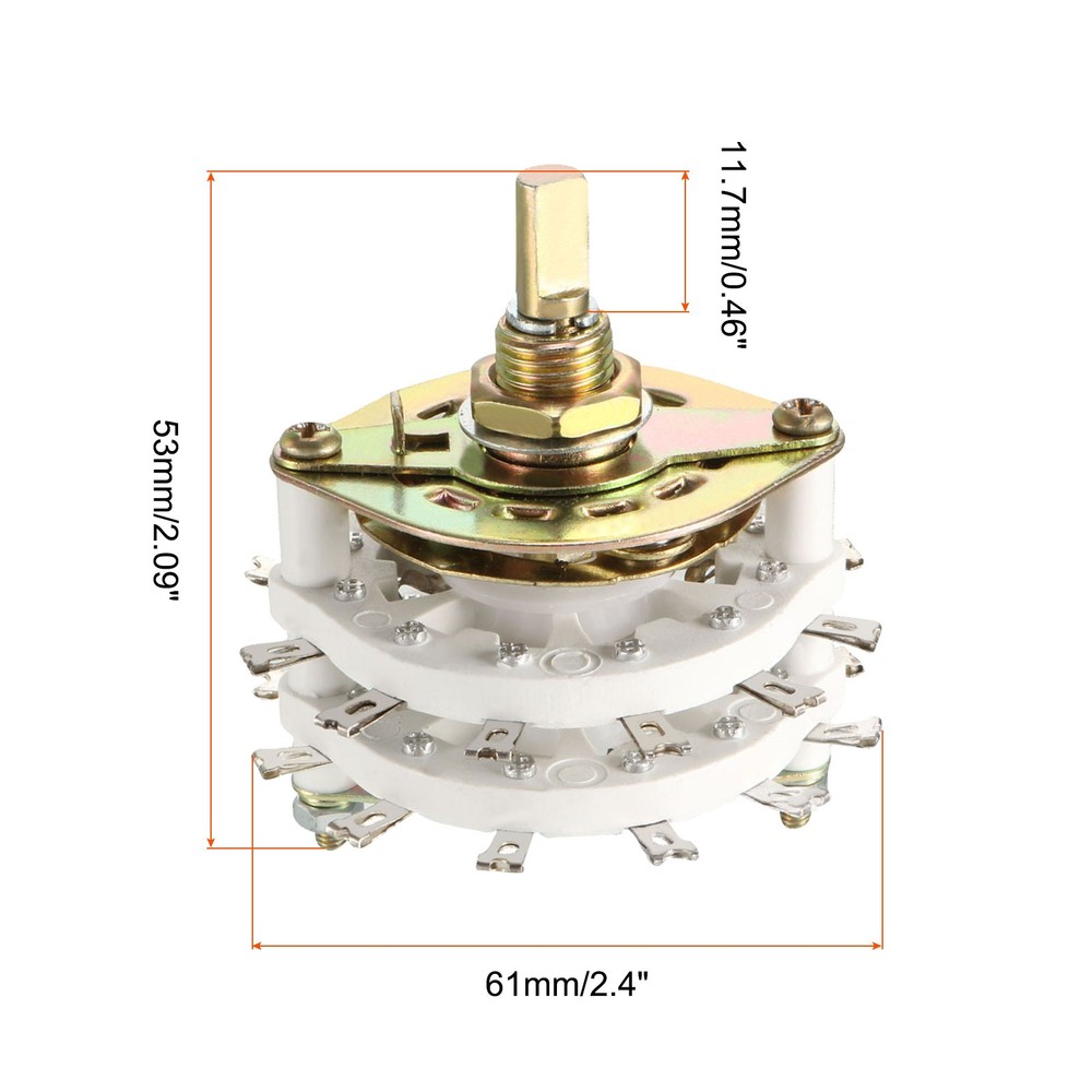 Band Rotary Switch 6P3T 6 Pole 3 Position Selectable 2 Deck