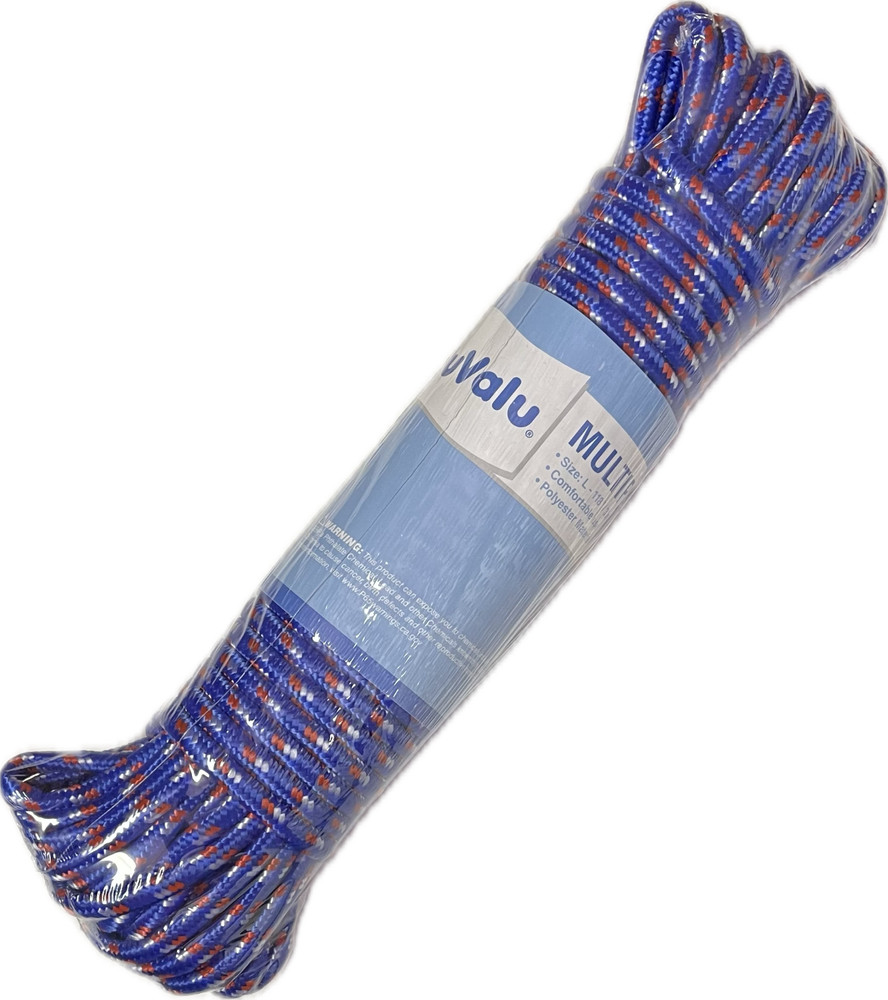 98 Ft Rope 3/8'' Polyester Rope for Multi-Purpose, Comfortable use, Blue