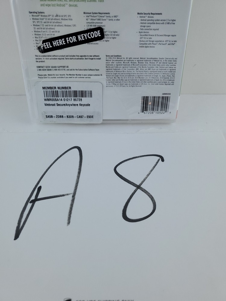 Webroot Secure Anywhere Internet Security 3 Devices for PC/MAC/Mobile NEW/SEALED