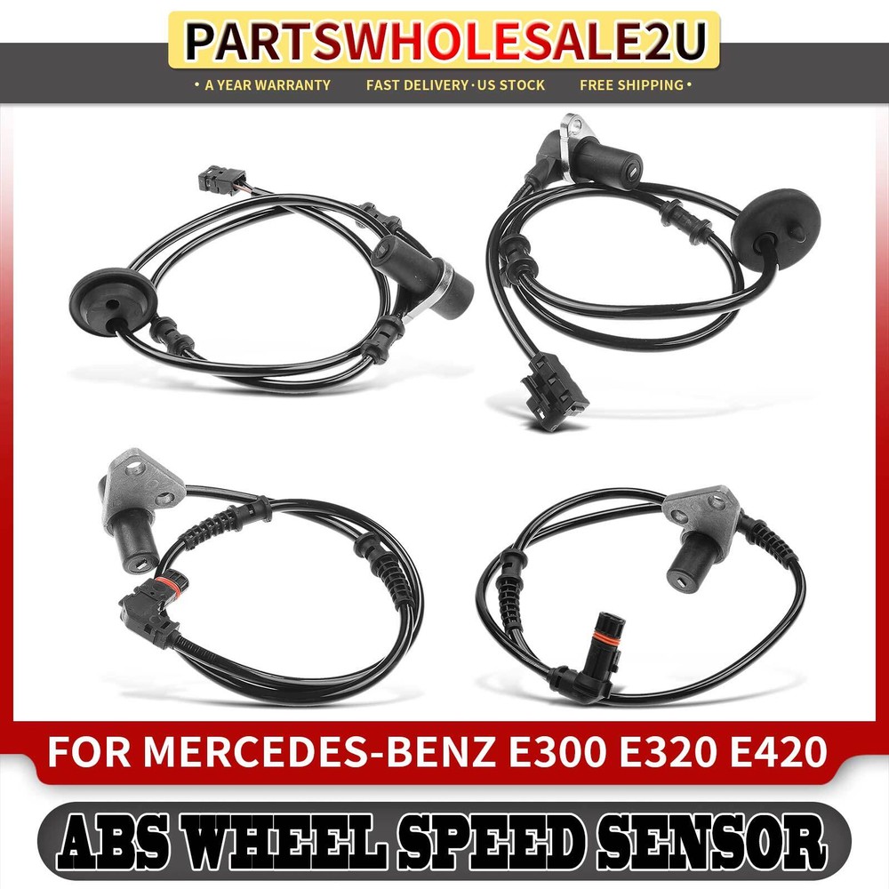4Pcs Front & Rear Side ABS Wheel Speed Sensor for Mercedes-Benz E300 E320 E430