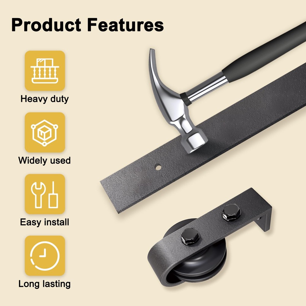 40" Bifold Barn Door Hardware Kit for Double 18" Doors, 3.3FT Bi Folding Barn...