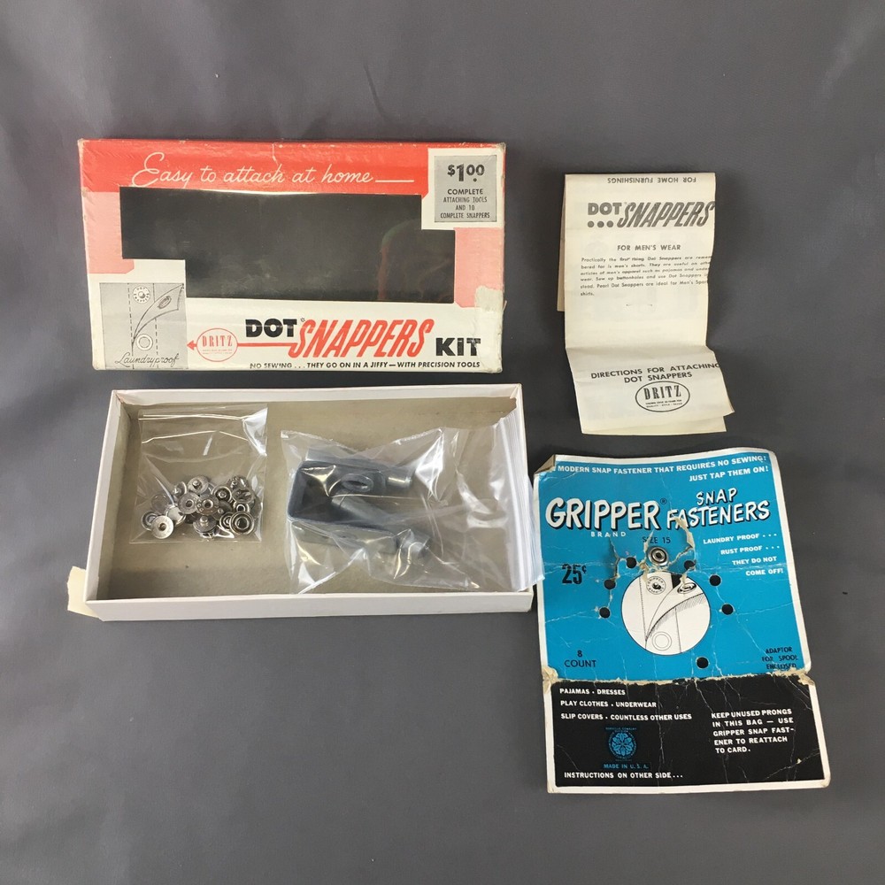 Vintage Dritz Dot Snappers Kit (1949) Includes Instructions/Original Box