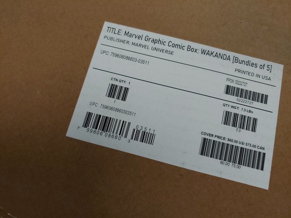 Lot / Bundle of 5 Wakanda Marvel Graphic Comic Boxes Brand New Box