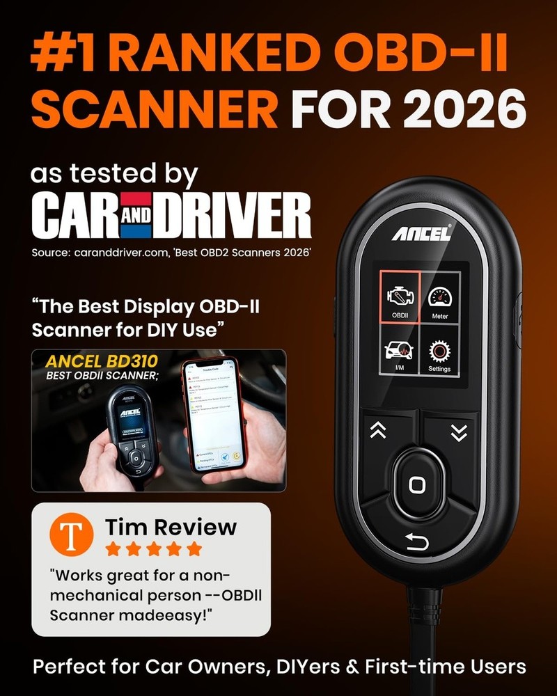 2 in 1 OBD2 Scanner ANCEL BD310 with App