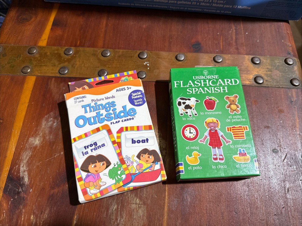 Usborne Spanish Flash Cards & Dora The Explorer NIB