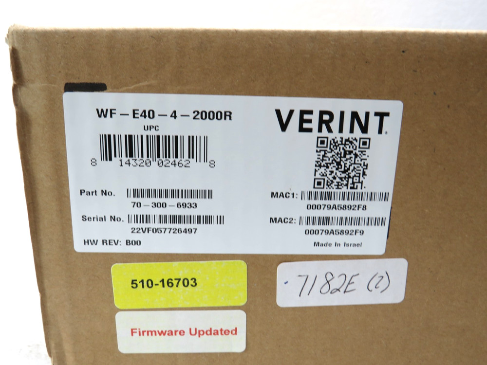 Verint WF-E40-4-2000R 4 Input Analog/IP Network Video Recorder [CTD]