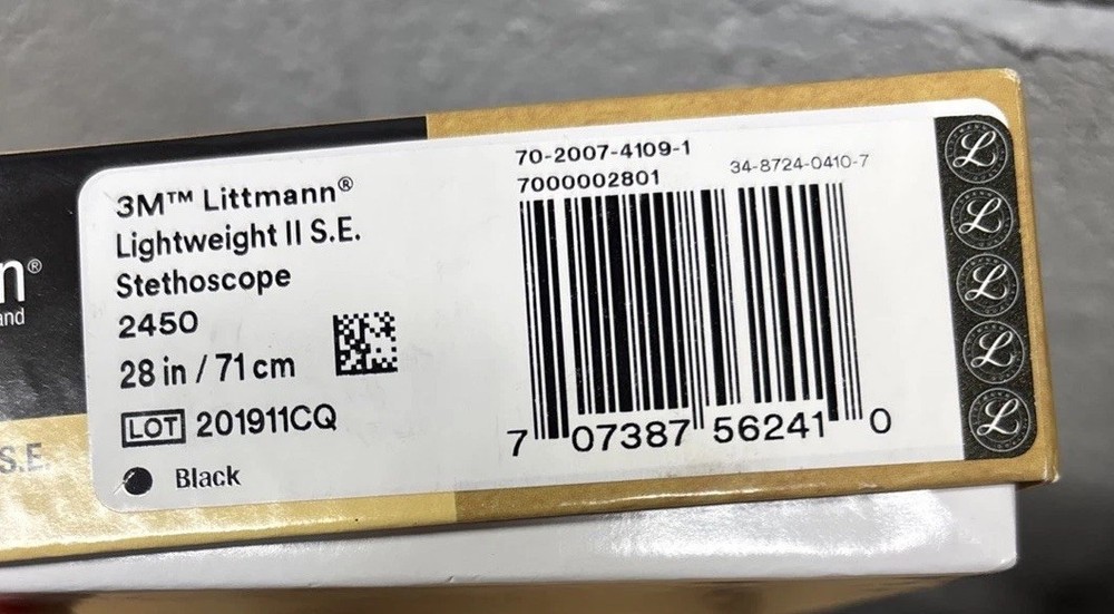 Littmann L2450 Lightweight II S.E. Stethoscope Black Box