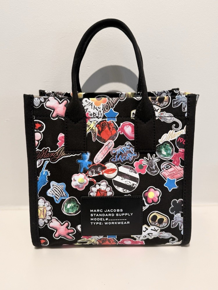 NWT Marc Jacobs Standard Supply Medium Canvas Tote Bag - black Multi