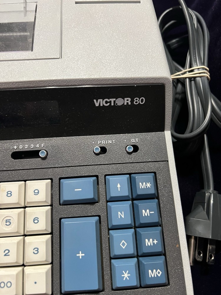 Vintage Victor 80 Printing Calculator Adding Machine Tested Works CLEAN