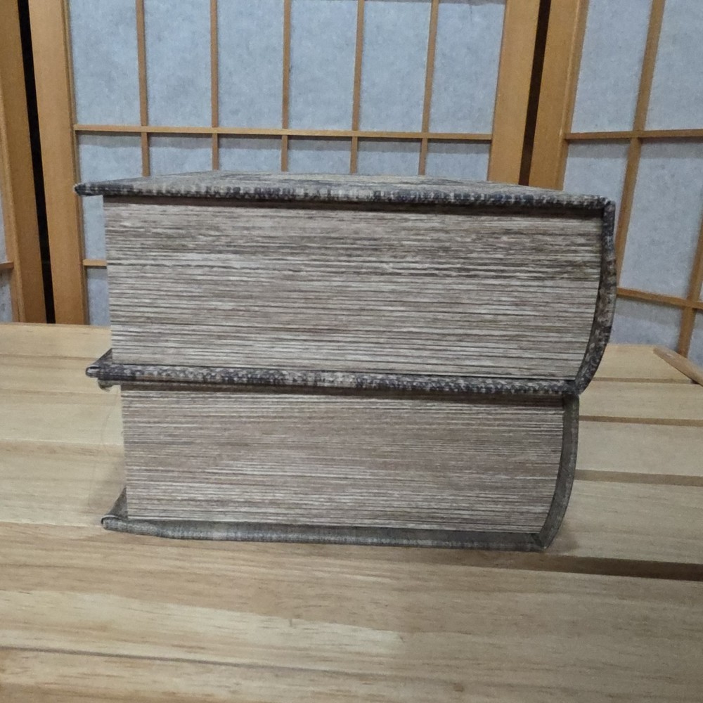 Faux Book Box Set Secret Storage Stash Keepsake Boxes Persian Pattern Distressed
