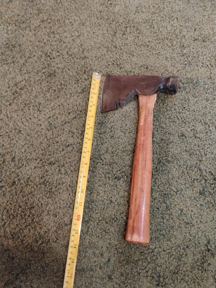 Vintage Wooden Handle Hatchet Very Sharp Solid Great Useable Condition USA
