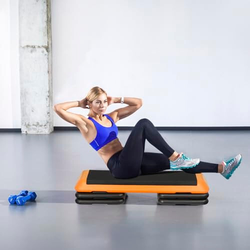 43" Workout Aerobic Exercise Step Platform, Adjustable Aerobic Steppers for Exer