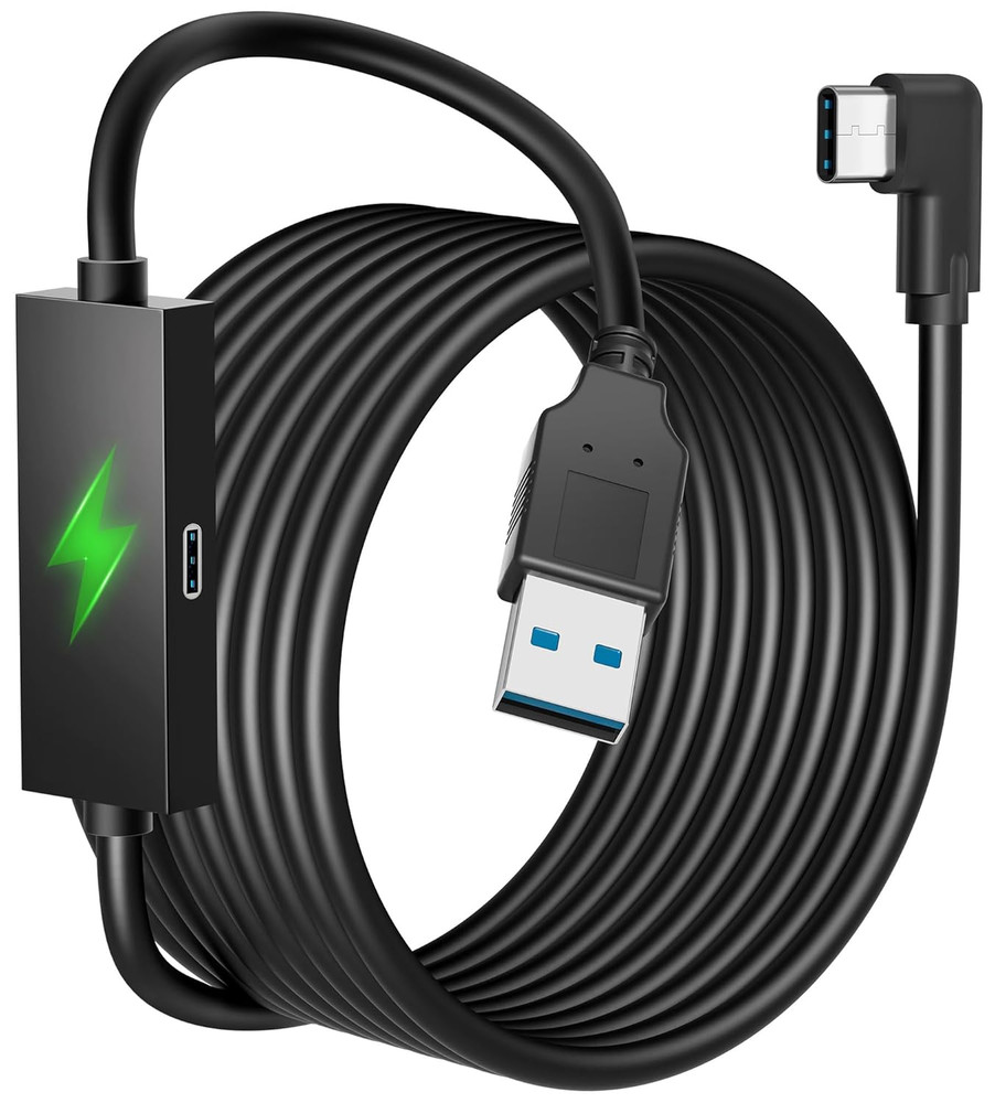 Design 16FT Link Cable for Quest 3S/3, Quest 2, Quest Pro, with Separate Chargin