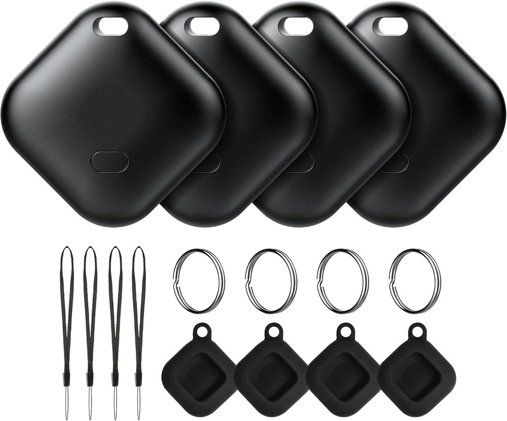 Air Tracker Tag for Android, Tags-4 Pack Luggage with 4 4 Pack, Black