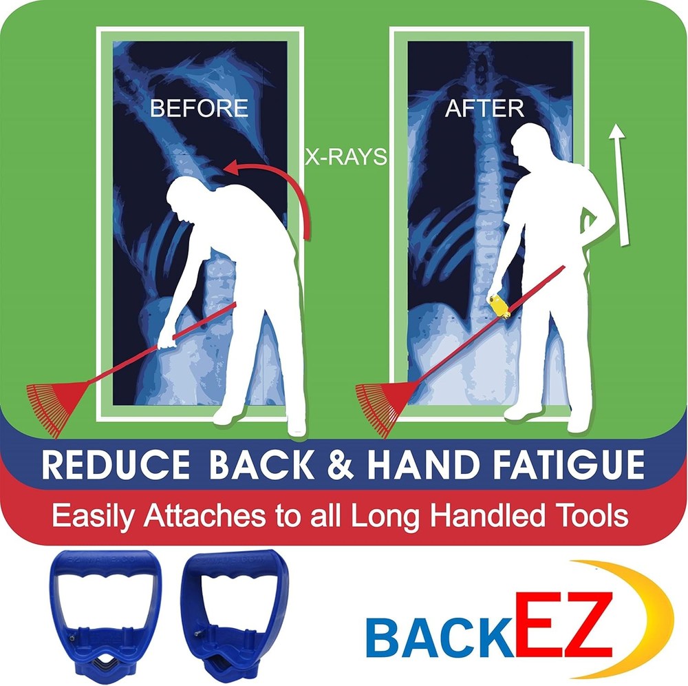 Back-Saving Tool Handle Attachment, EVR-Grip Upgrade, Labor-Saving Blue
