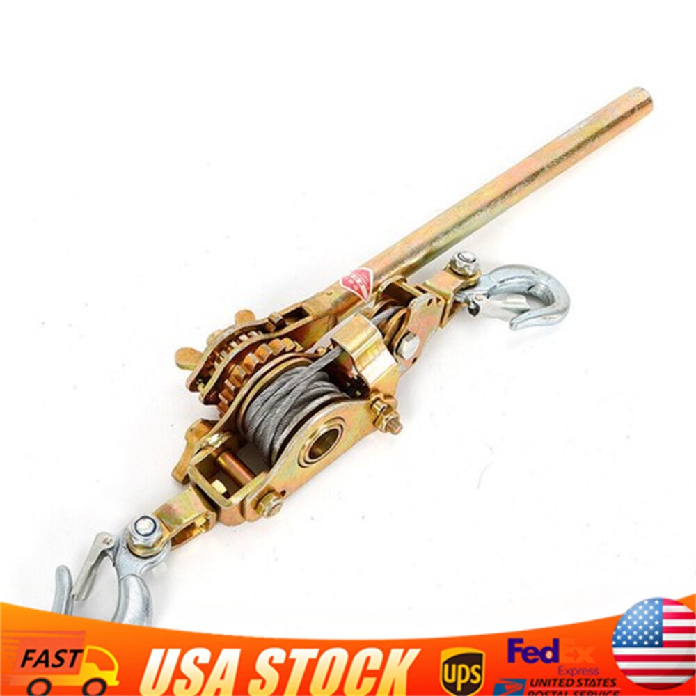 2 Ton Hand Puller Heavy Duty Winch Pull Hoist Come Along Cable Lever 2 Hooks