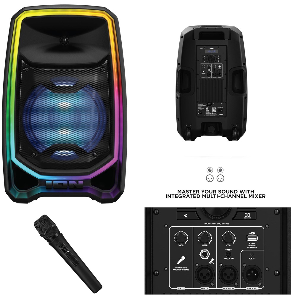 ION Total PA Freedom High-Power Speaker System with, Wireless Microphone,