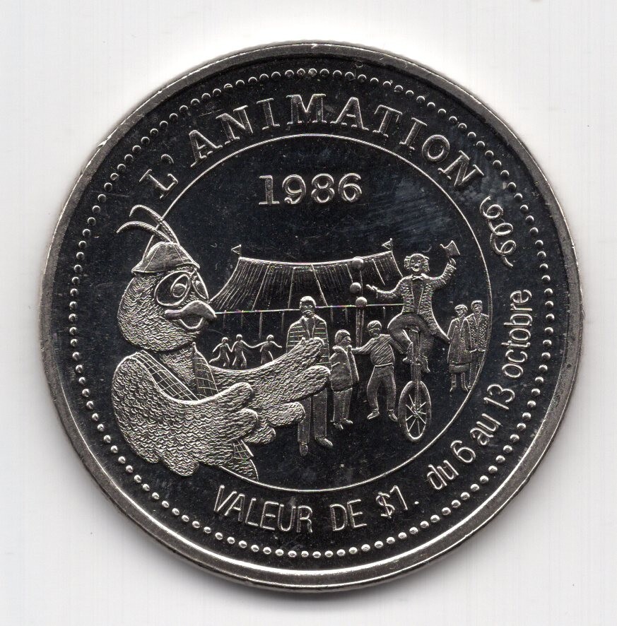 1986 Rimouski Quebec $1 Trade Dollar Token Canada