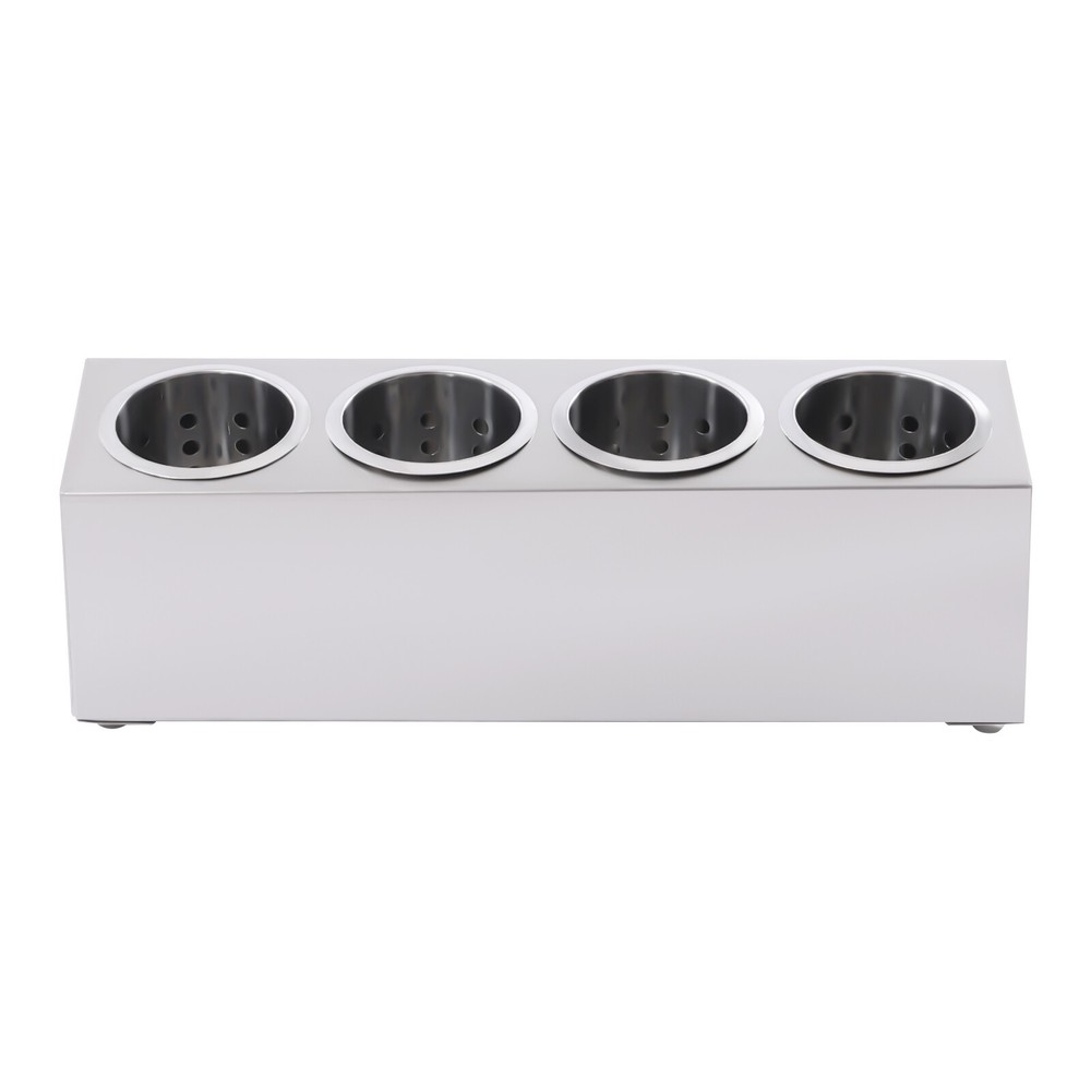 4 Storage Hole Metal Flatware Holder Removable Flatware Organizer Large Capacity