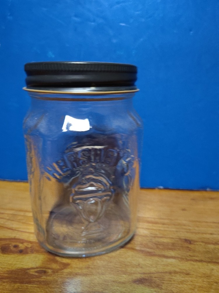 Hershey’s Chocolate Shoppe Glass Storage Jar With Lid EUC