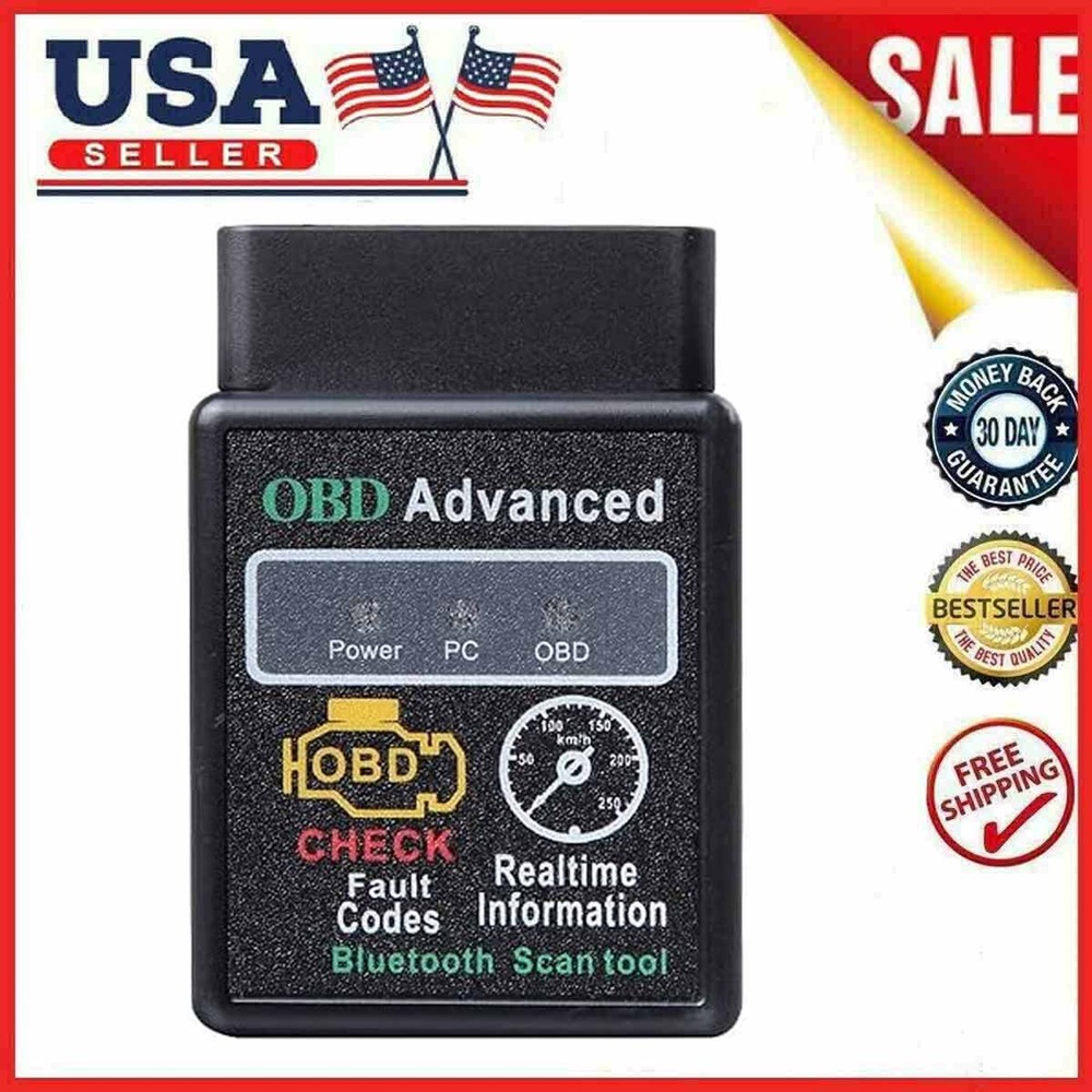 OBD2 Bluetooth ELM327, Universal Auto Engine Diagnostic Scanner OBDII Scan Tool