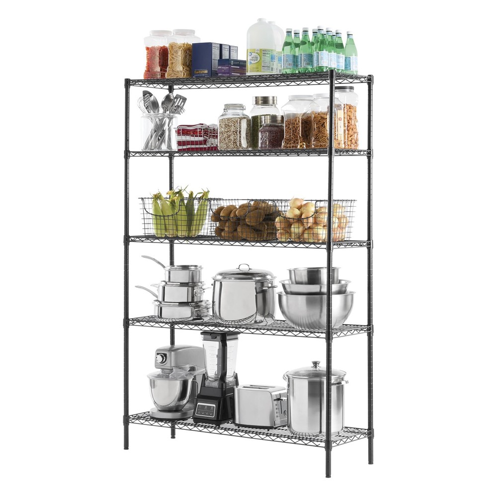 Hyper Tough 5-Tier Multipurpose Wire Shelving Rack, Chrome Color, 3000lbs Load