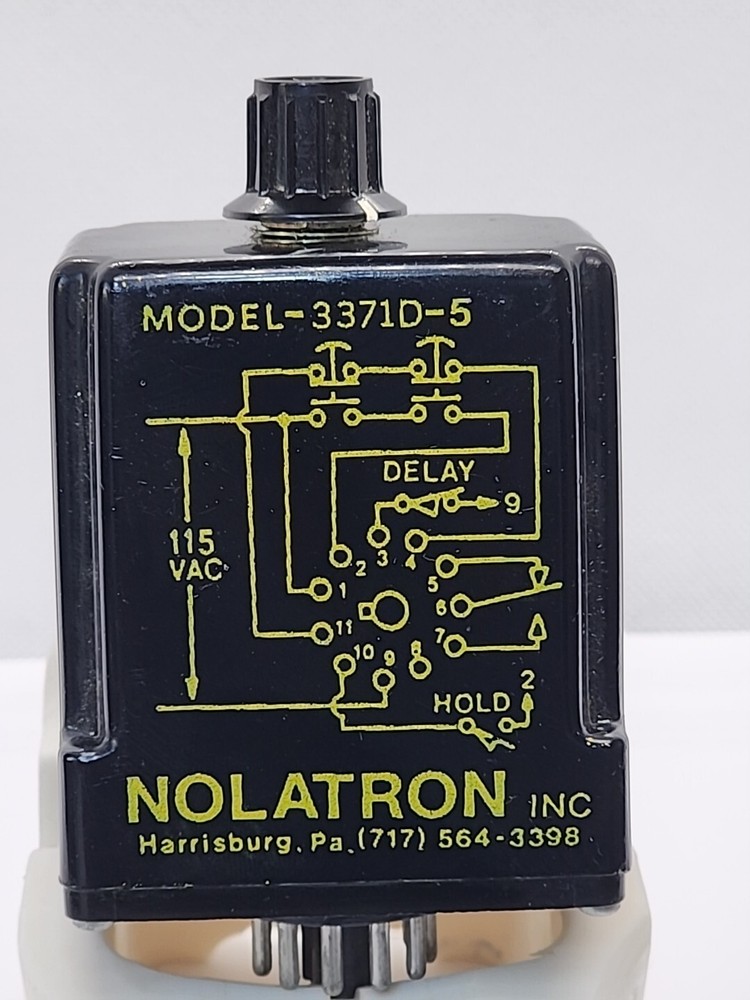 NOLATRON TIME DELAY RELAY MODEL 3371D-5 11 PINS [GB 1]