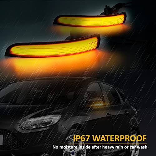 Side Mirror Marker Light Sequential Amber Compatible with 2013 Smoked Lens