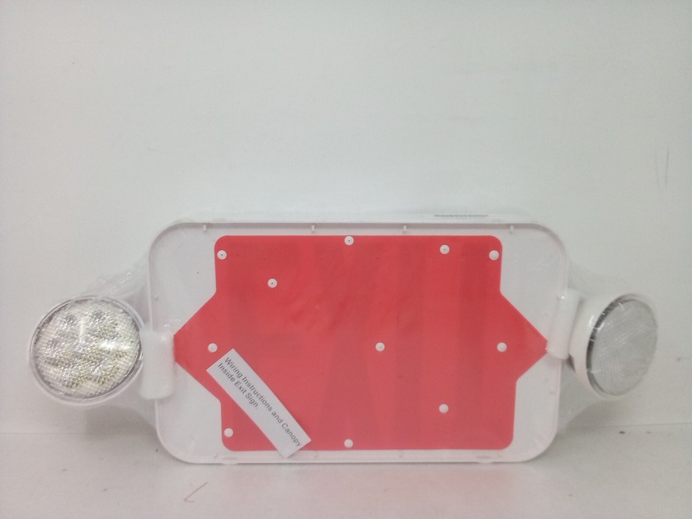 Led Exit Sign Emergency Light Combo Adjustable Two Head,Double Sided and Battery