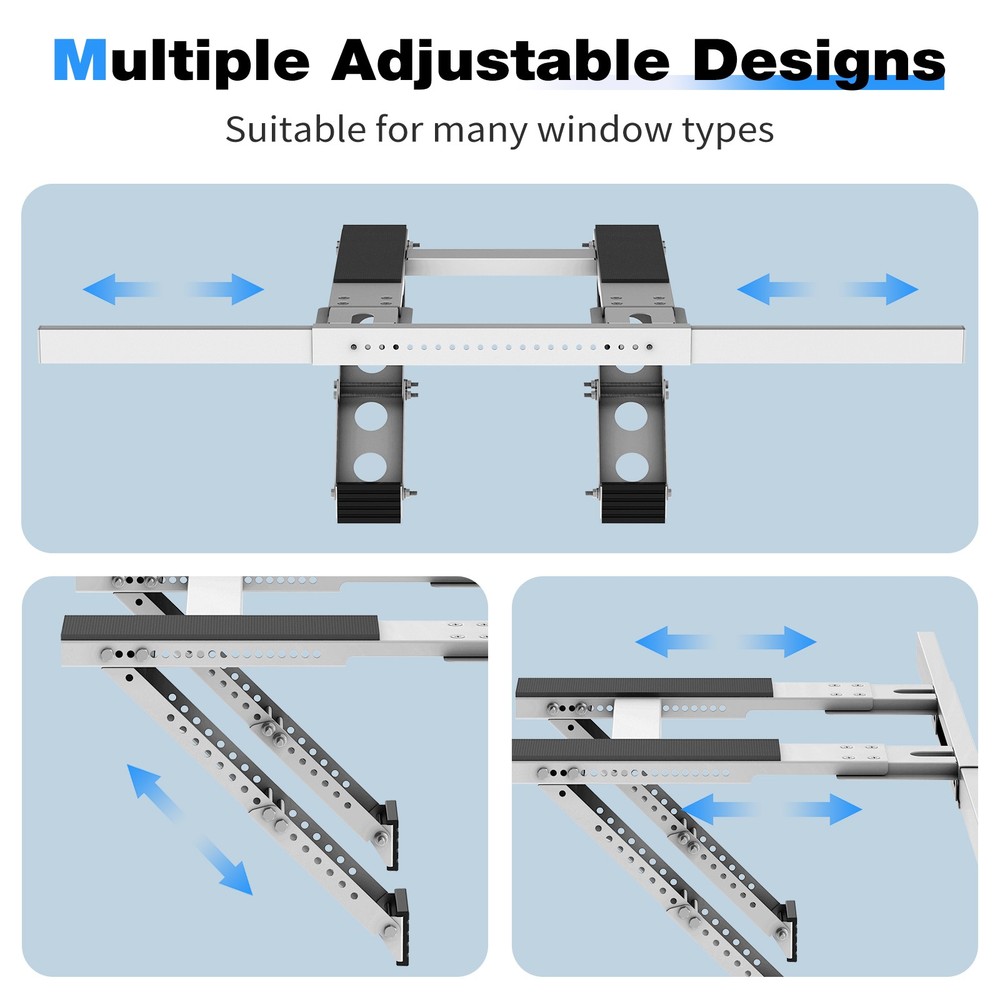 Upgraded No-Drill Window AC Bracket, Adjustable Window Air Conditioner Support