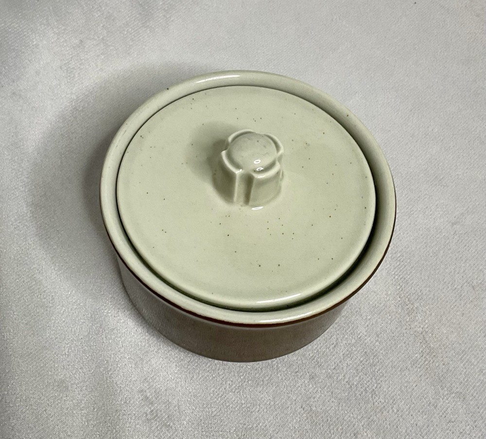 Brown & Ivory Sugar Bowl with Lid